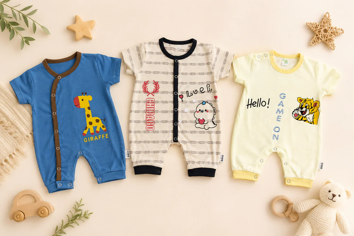 Newborn Printed Rompers Pack of 3 – Multicolor — photo 2