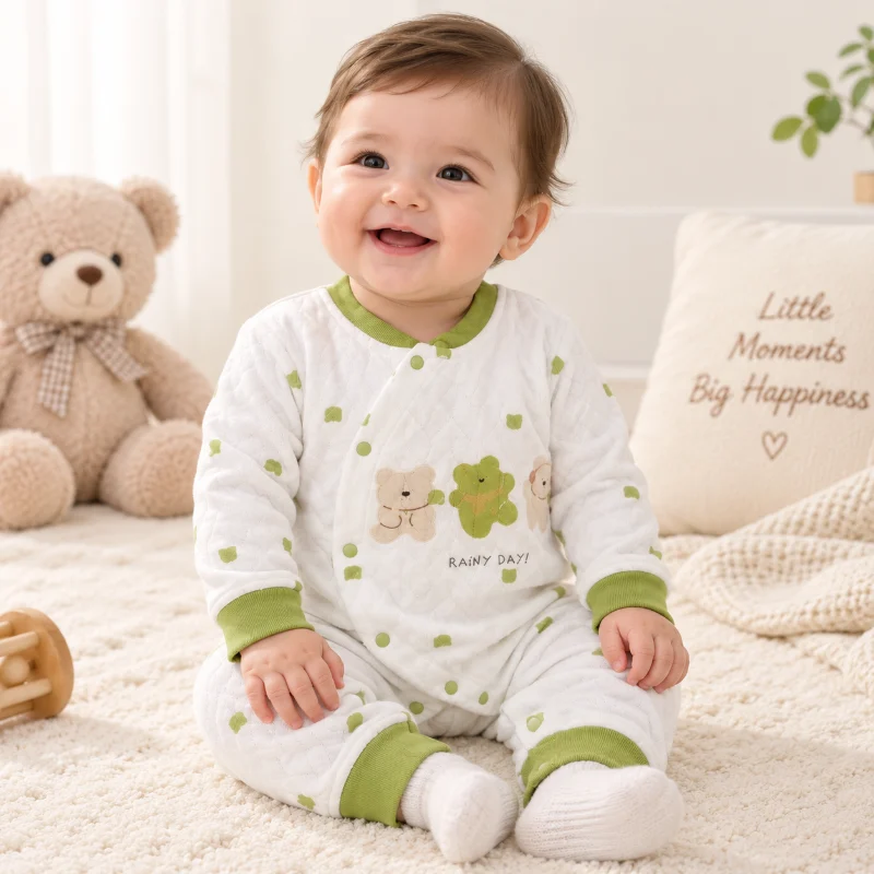 Baby Teddy Rainy Day Quilted Winter Romper