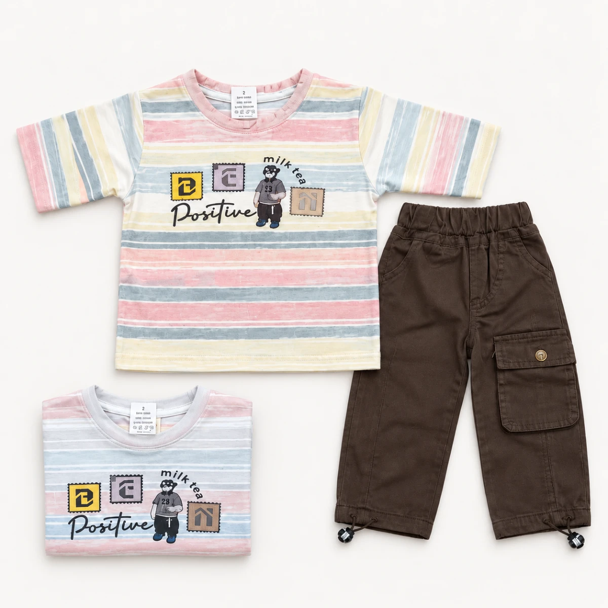Baby Boy Stripe Cargo Pant 2 Piece Set — photo 3