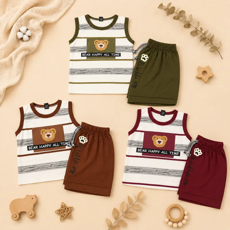 Baby Bear Sleeveless Summer Set