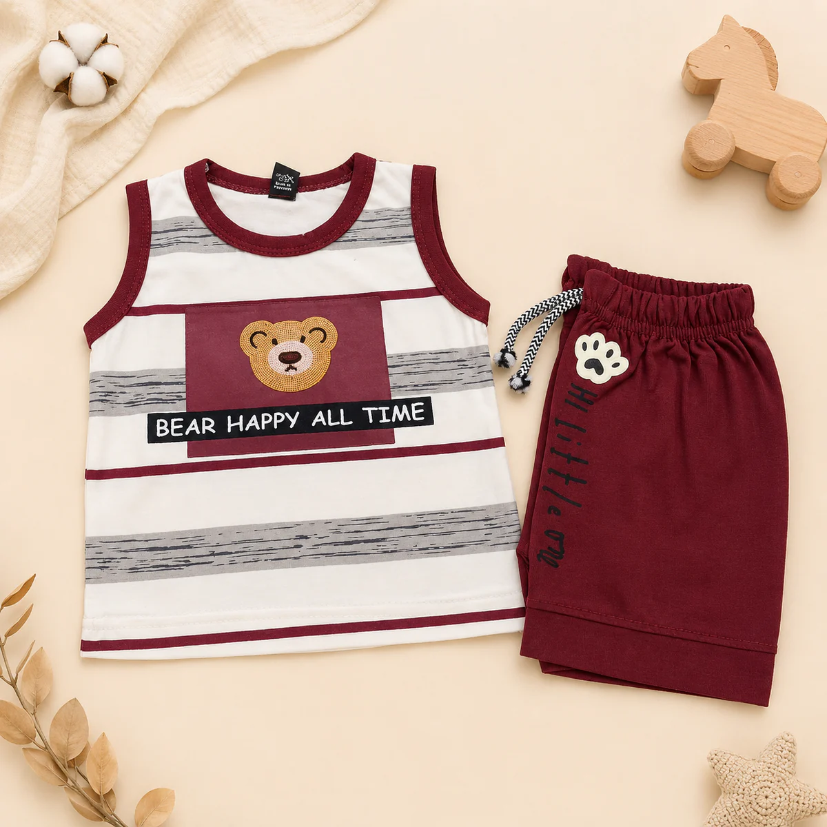 Baby Bear Sleeveless Summer Set