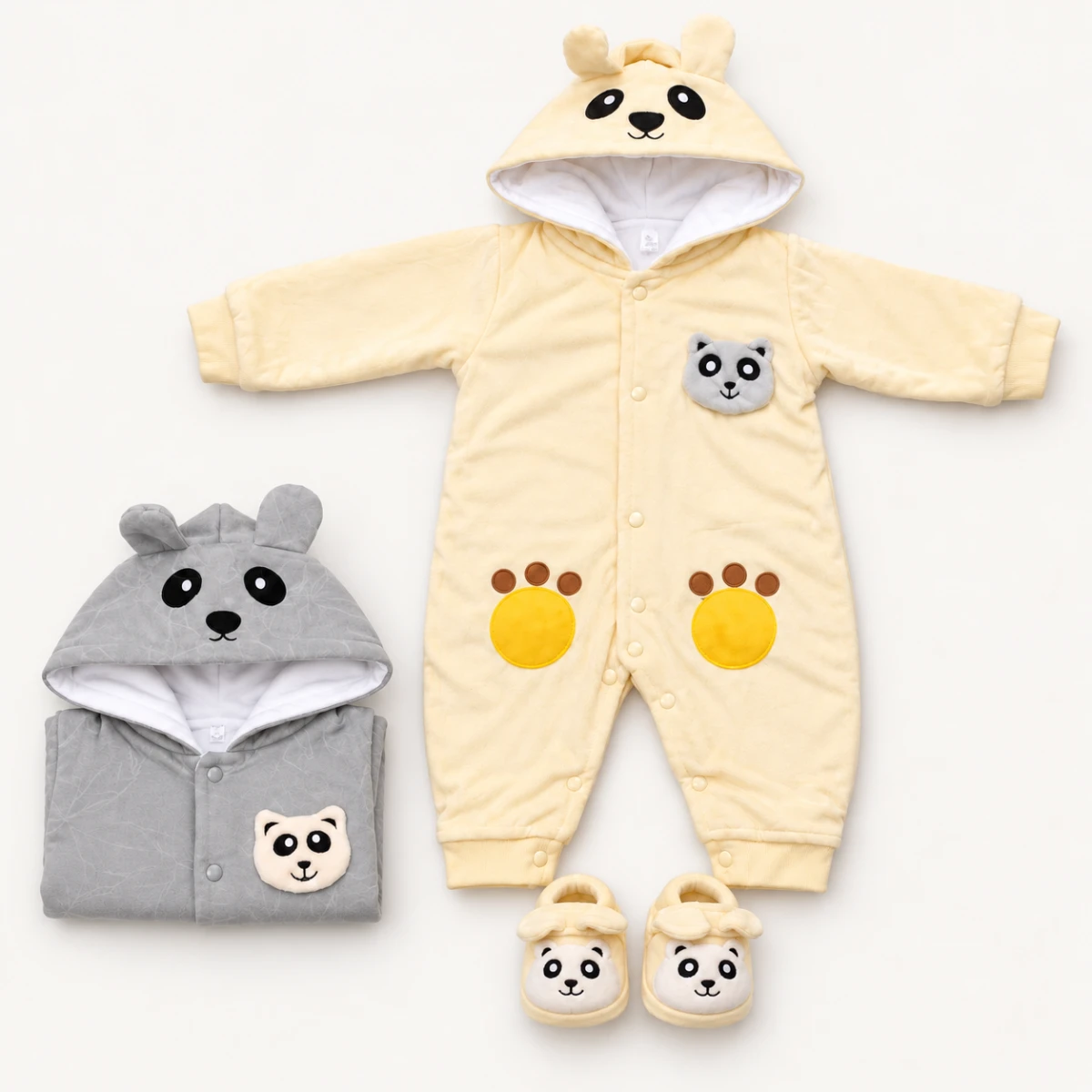 Baby Panda Hooded Winter Romper — photo 3