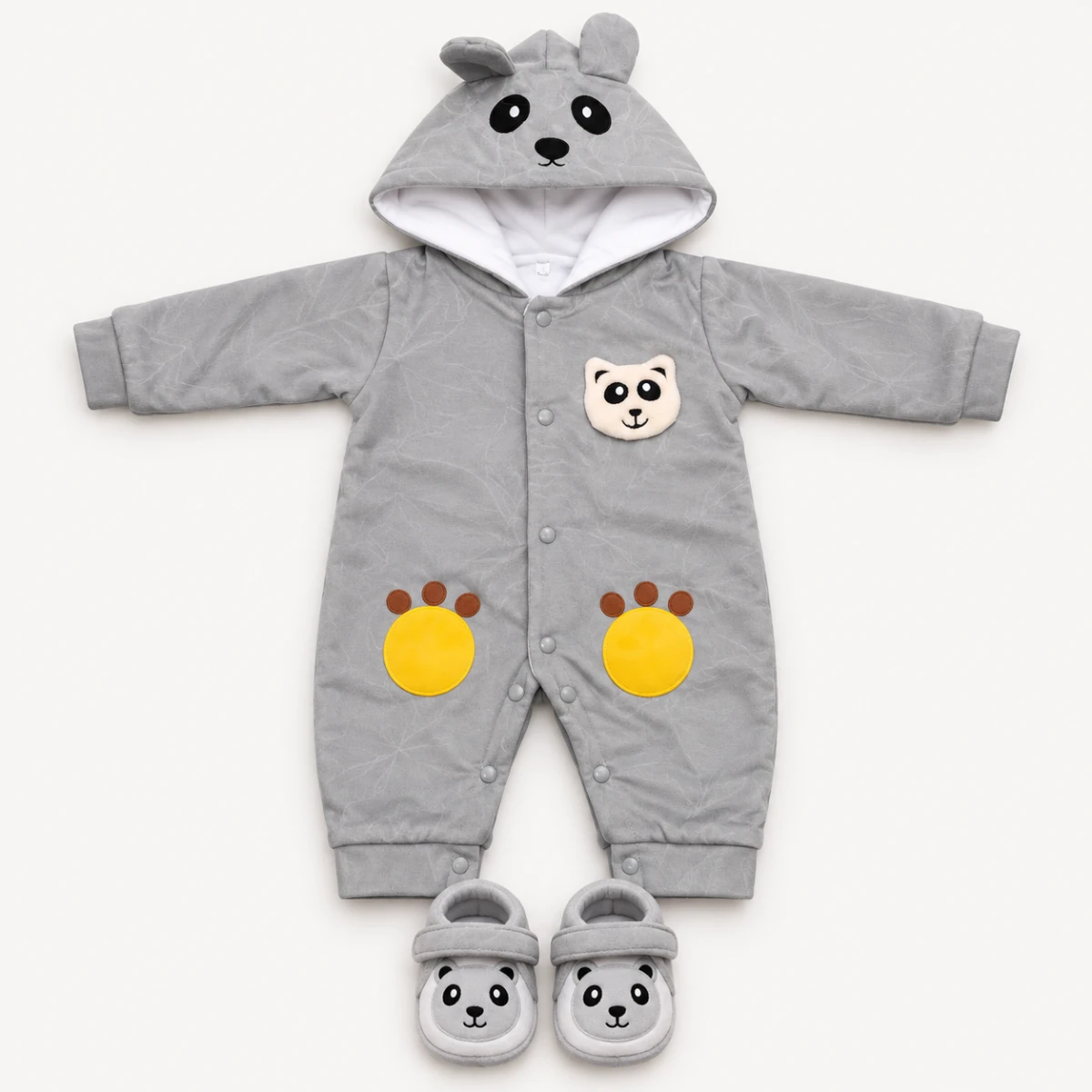 Baby Panda Hooded Winter Romper — photo 2