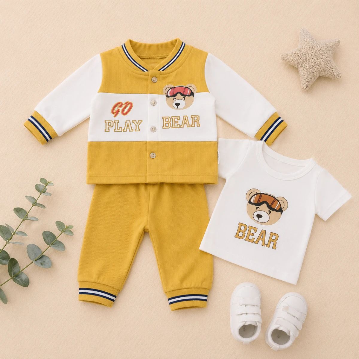Baby Boy Teddy Bear Varsity Winter 2-Piece Set