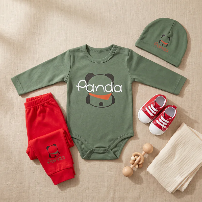 Baby Panda Bodysuit Outfit Set