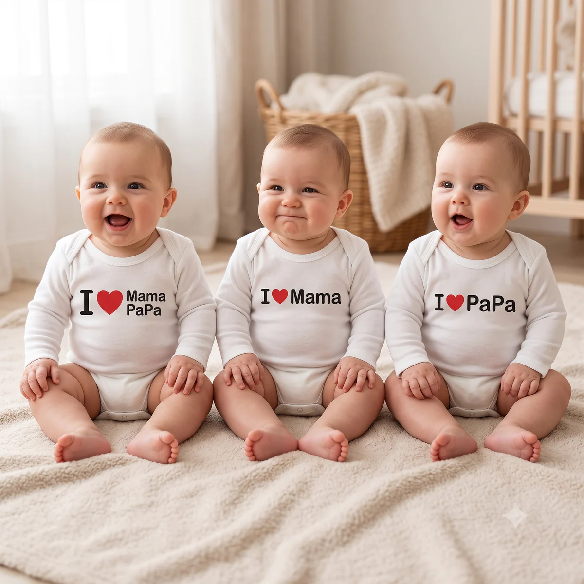 Newborn I Love Mama Papa Bodysuits Pack of 3 – White — photo 2
