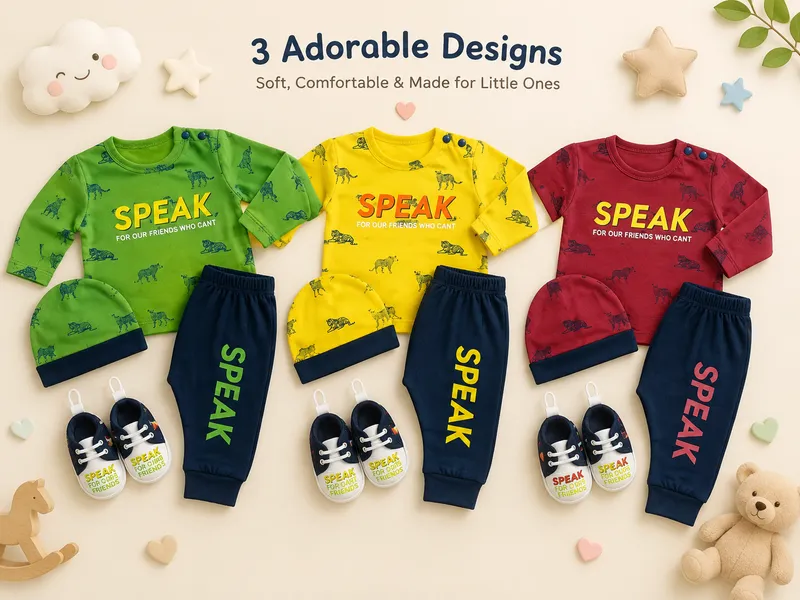 Baby Boys Speak Print Outfit Set