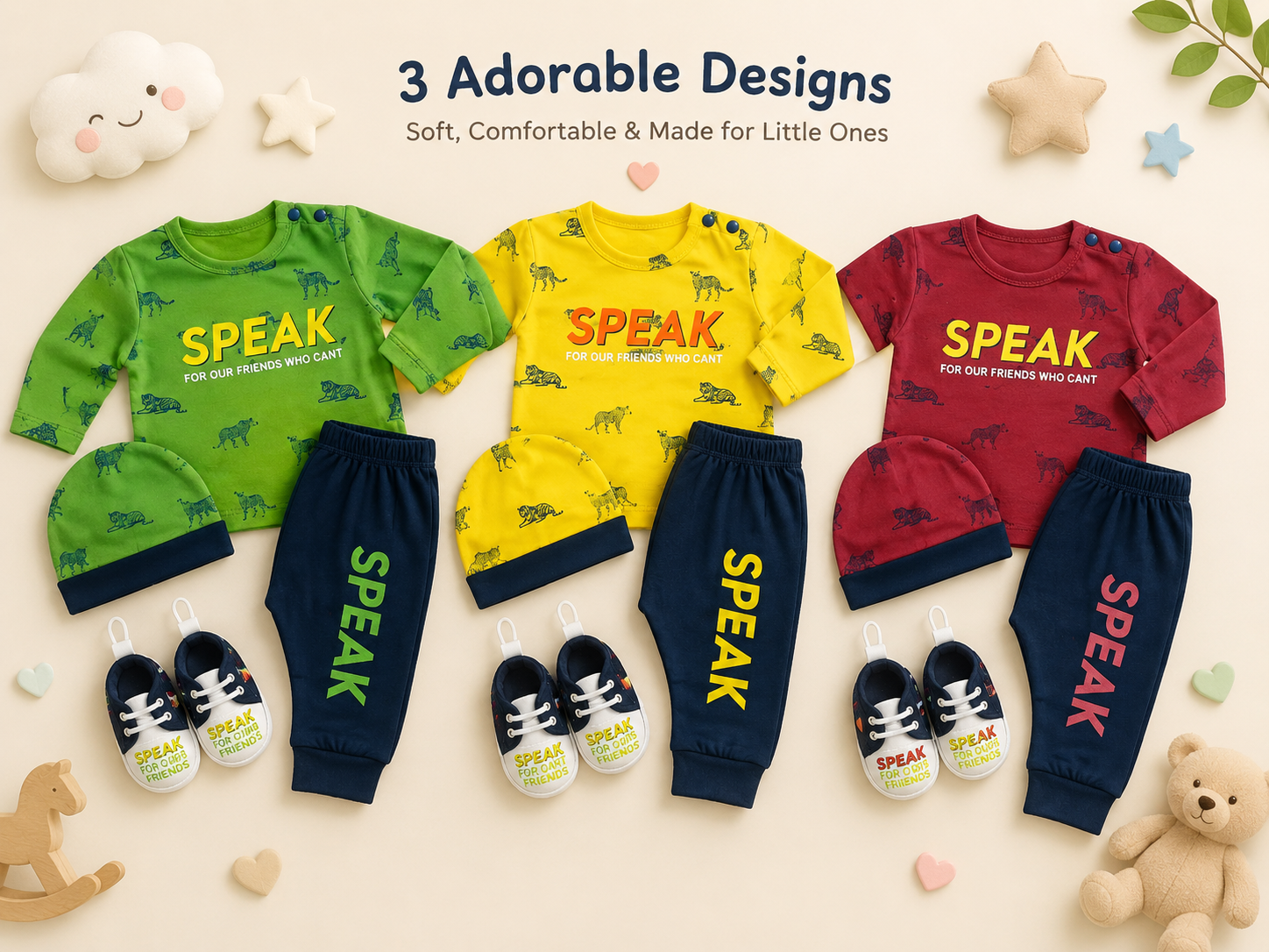 Baby Boys Speak Print Outfit Set