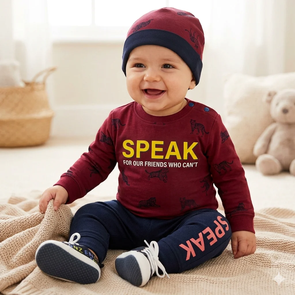 Baby Boys Speak Print Outfit Set — photo 2