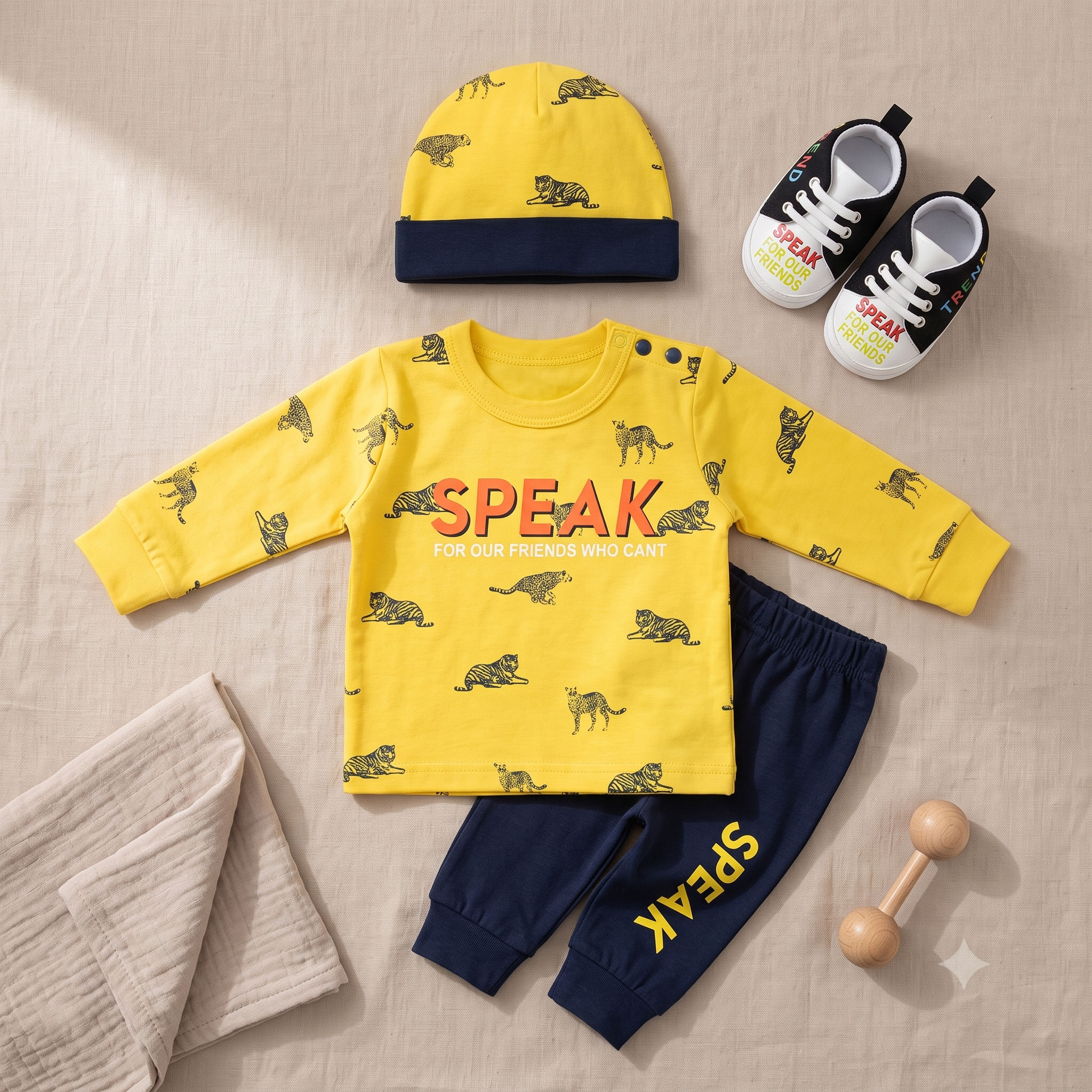 Baby Boys Speak Print Outfit Set