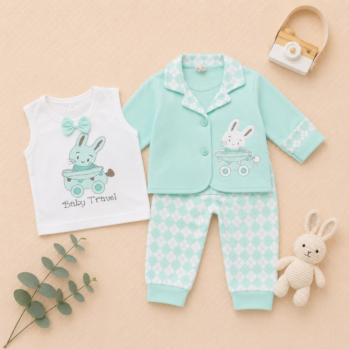 Baby Bunny Travel Winter 3-Piece Outfit Set