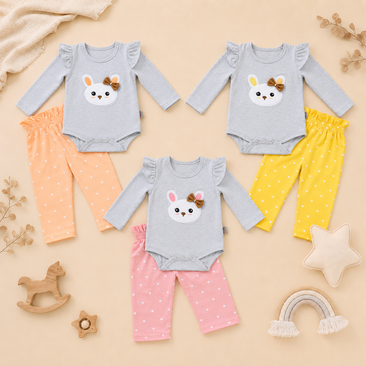 Baby Bunny Bodysuit Set