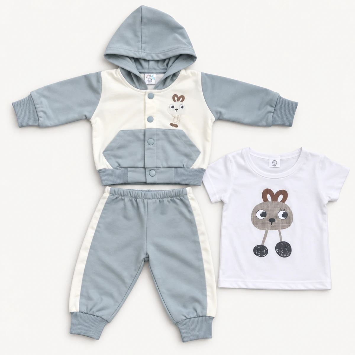 Baby Boy Bunny Hooded Winter 3 Piece Set โ photo 2