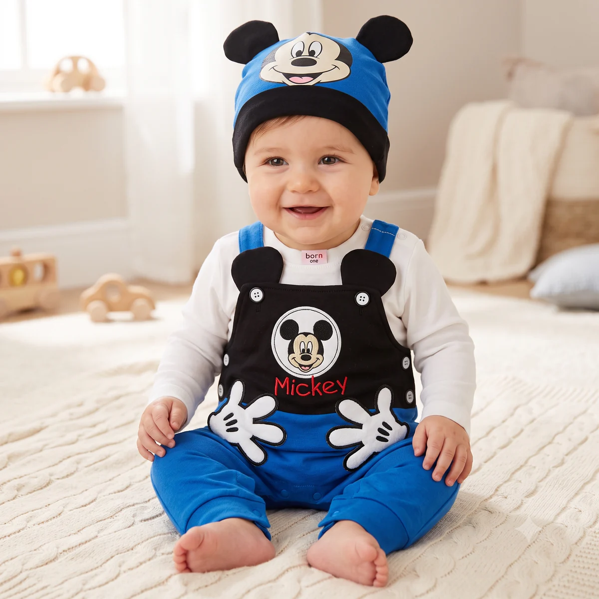 Baby Cartoon Mouse Romper with Cap