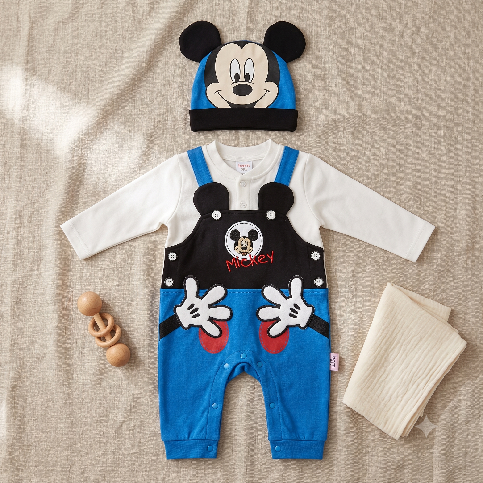Baby Cartoon Mouse Romper with Cap