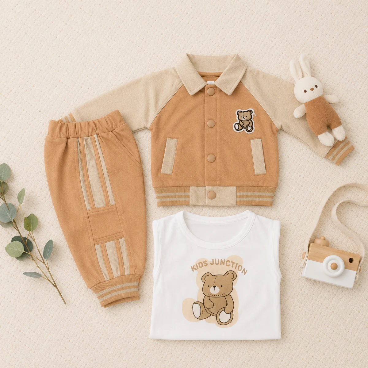 Baby Boy Teddy Bear Winter 3-Piece Set