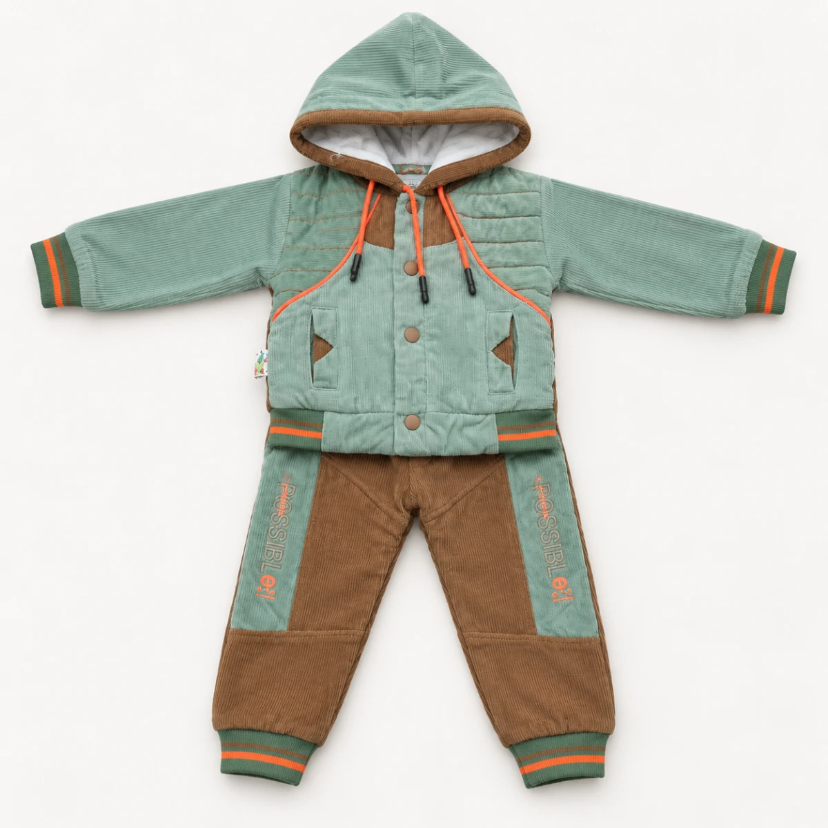 Baby Urban Corduroy Hooded Winter Tracksuit Set โ photo 2
