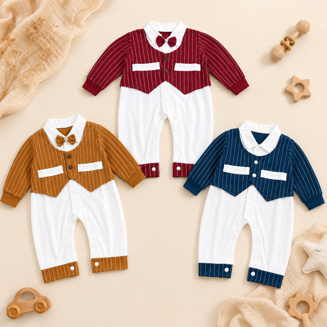 Baby Formal Tuxedo Style Romper