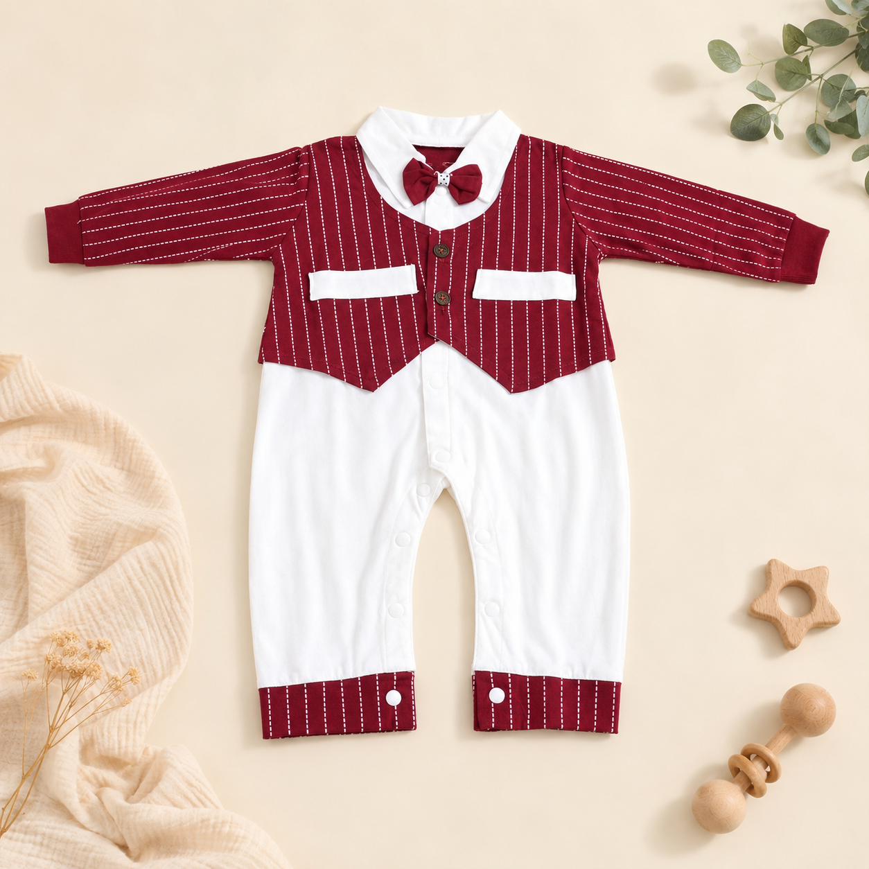 Baby Formal Tuxedo Style Romper
