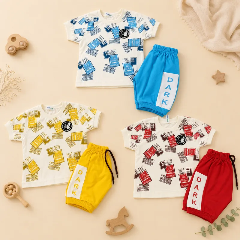 Baby Boys Printed T-Shirt & Shorts Set
